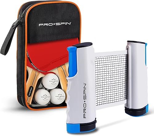 Miniatura 10 de PRO-SPIN Paletas de ping pong – Juego de alto rendimiento con raquetas de tenis de mesa premium, pelotas de ping pong de 3 estrellas, estuche de Set