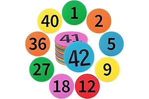 42Pcs Classroom Colorful Carpet Markers Number Floor Spots for Preschool Teachers, Velcro...