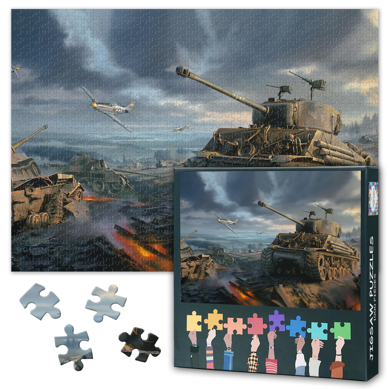 1000 Piece Jigsaw Puzzle for Adults WWII Military Collection, Artwork-02, 27.5 x 19.7 inches