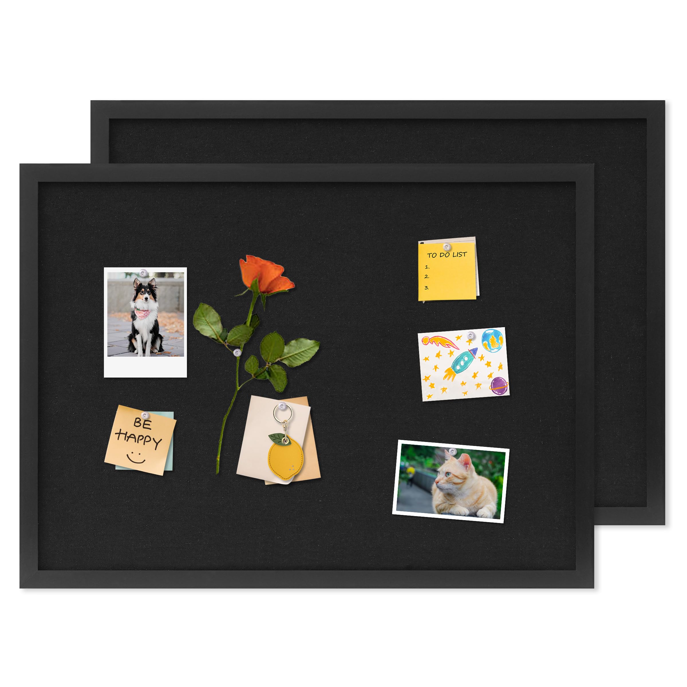 Photo 1 of *Cardboard cut* DAHAPYBOO Cork Board with Linen Black 2Pack,Bulletin Board 23"x17", Corkboards for Office Home School Message Board or Vision Board Decoration.