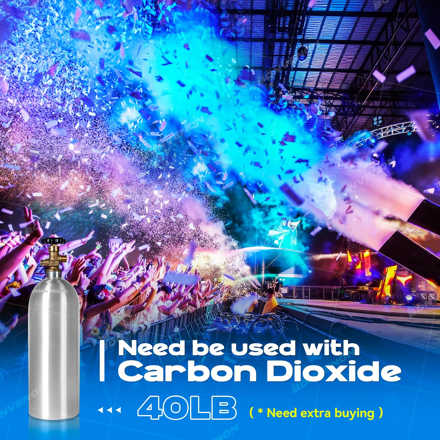 Co2 Konfetti Kanone Maschine Manuelle Steuerung mit Flugkoffer Hochzeit Konfetti Kanone für Disco Nachtclub Bühnenparty (Mini) (Griffsteuerung)
