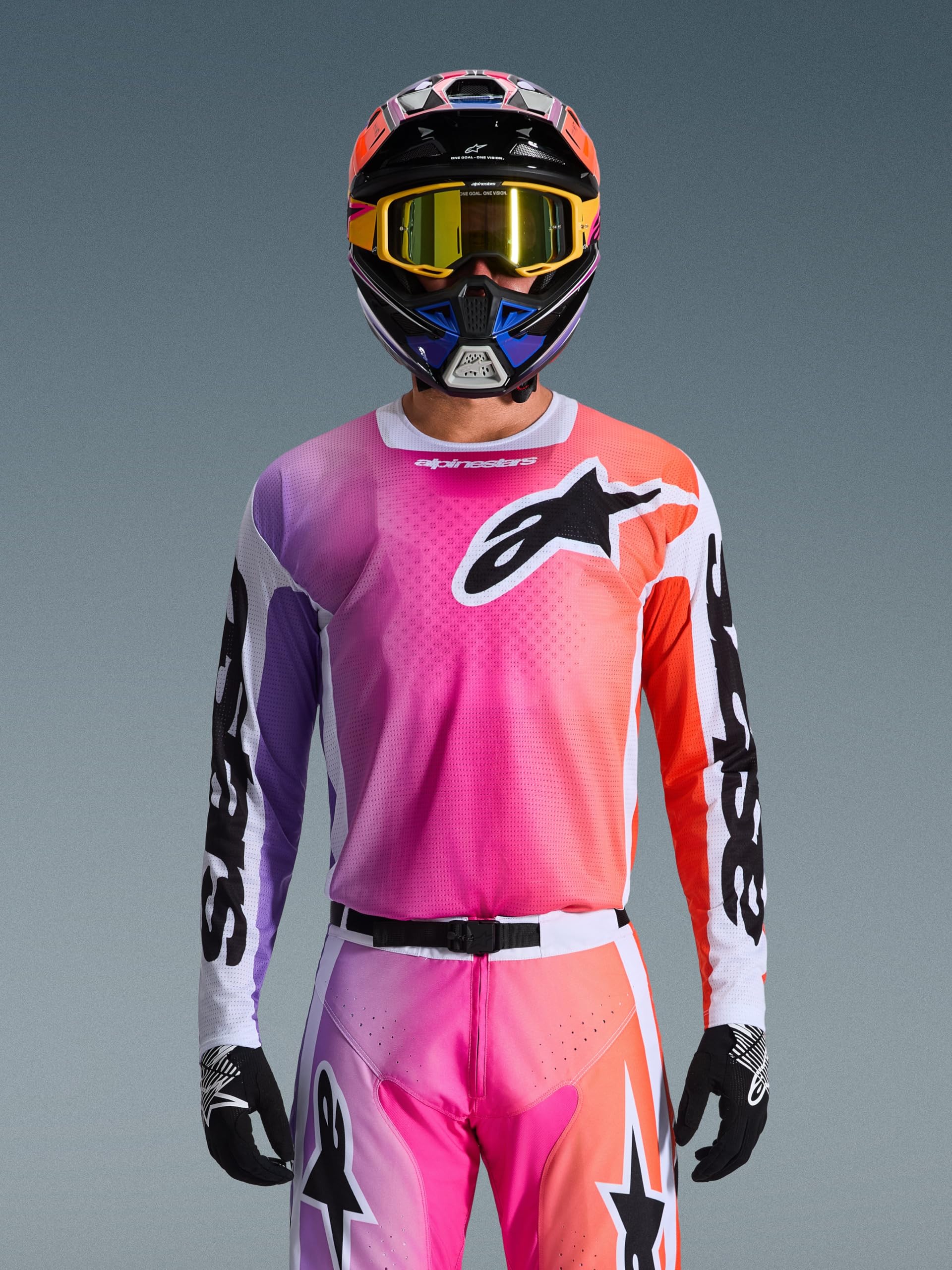 Alpinestars Racer A Portl Maglia da motocross, multicolore, XL