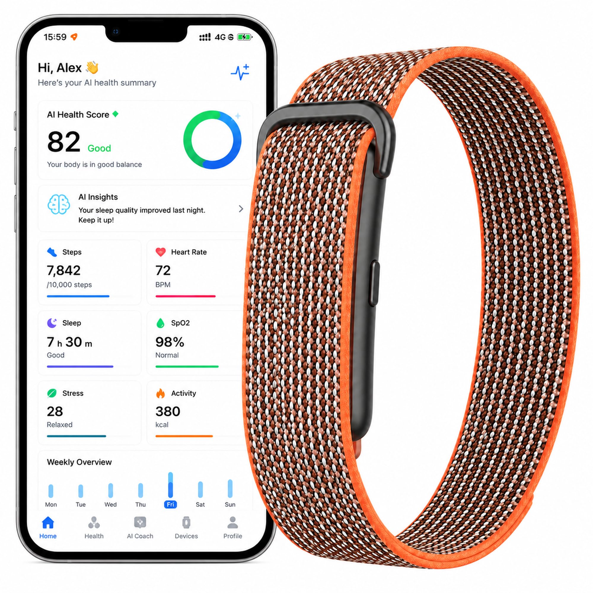 Monitoraggio dell'attività fisica senza schermo, Fitness Tracker con Monitoraggio delle attività Sportive
