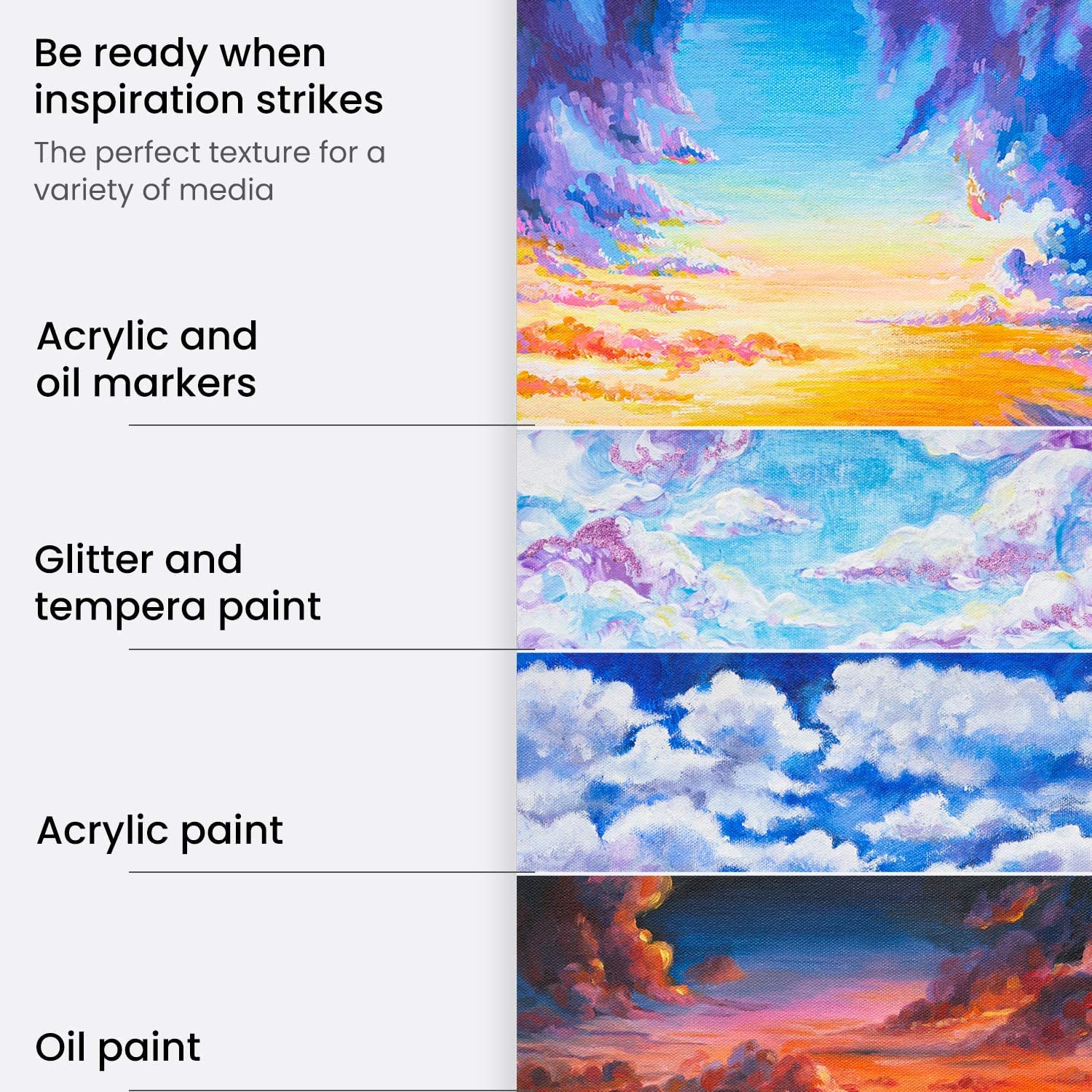 Amazon Brand – Umi Cotton Canvas Painting Pad Set 12 x 16 Inch 10 Sheets 2