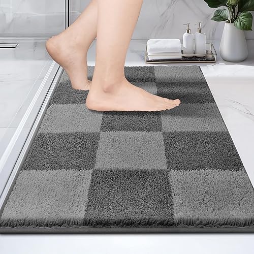 Miniatura 1 de PURRUGS Alfombra de baño antideslizante, lavable a máquina, de 20 x 30 pulgadas, súper absorbente y de secado rápido, extra suave y afelpada para