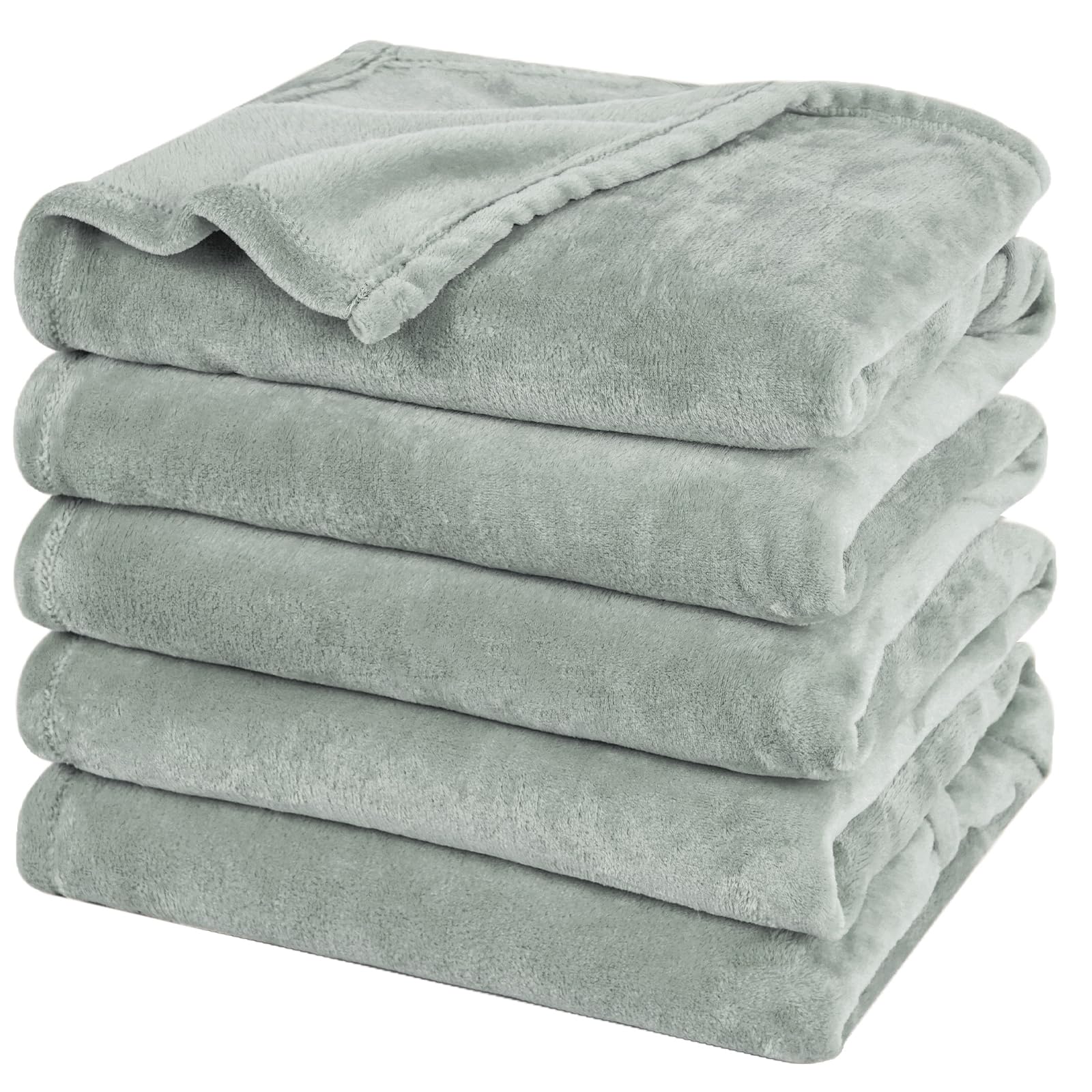 phf oversized king big fleece blanket 120"x120", no shed no pilling extra large soft blanket, giant 10'x 10' lightweight for bed, sofa travel and camping, suitable for all season, sage green