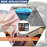 Vista 9 de Snap Fasteners Kit, Heavy Duty Fastener Tool and 60-Set 15mm Marine Snaps Stainless Steel for Boat Covers/Tarp/Canvas/Upholstery/Leather Metal Press