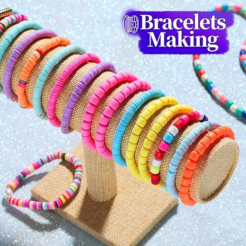 Miniatura 4 de FANDAMEI Cuerda elástica de 0.039 pulgadas para pulseras, pulseras elásticas con cuentas de arco iris, cordón elástico para hacer joyas, hilo