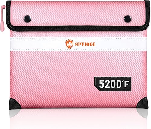 Miniatura 11 de Bolsa de documentos ignífuga mejorada de 5200 °F con aislamiento térmico, bolsa resistente al agua y fuego con cremallera, 8 capas