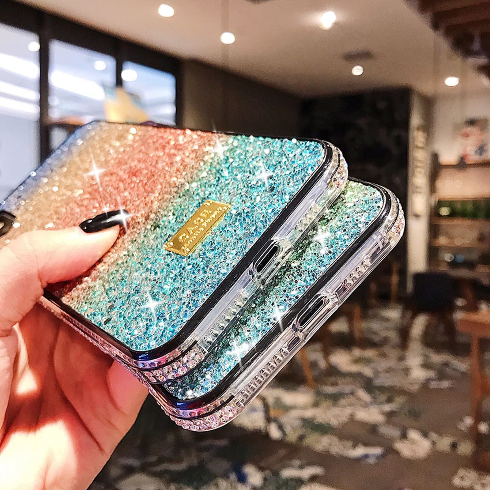 Amazon.co.jp: Glitter Crystal Phone Case for iPhone 13 11 12 Pro