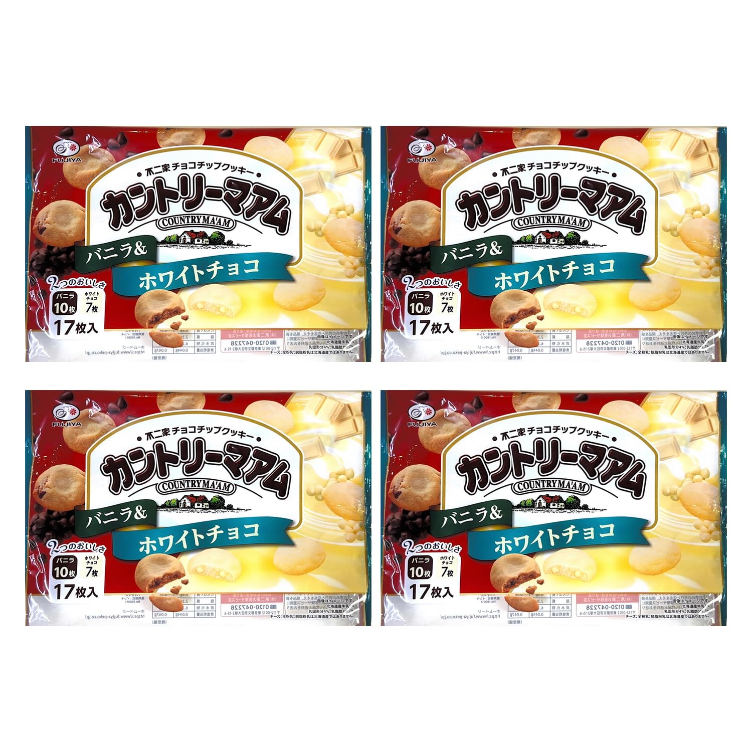 Amazon.co.jp: 不二家 カントリーマアム バニラ＆ホワイトチョコ 17枚