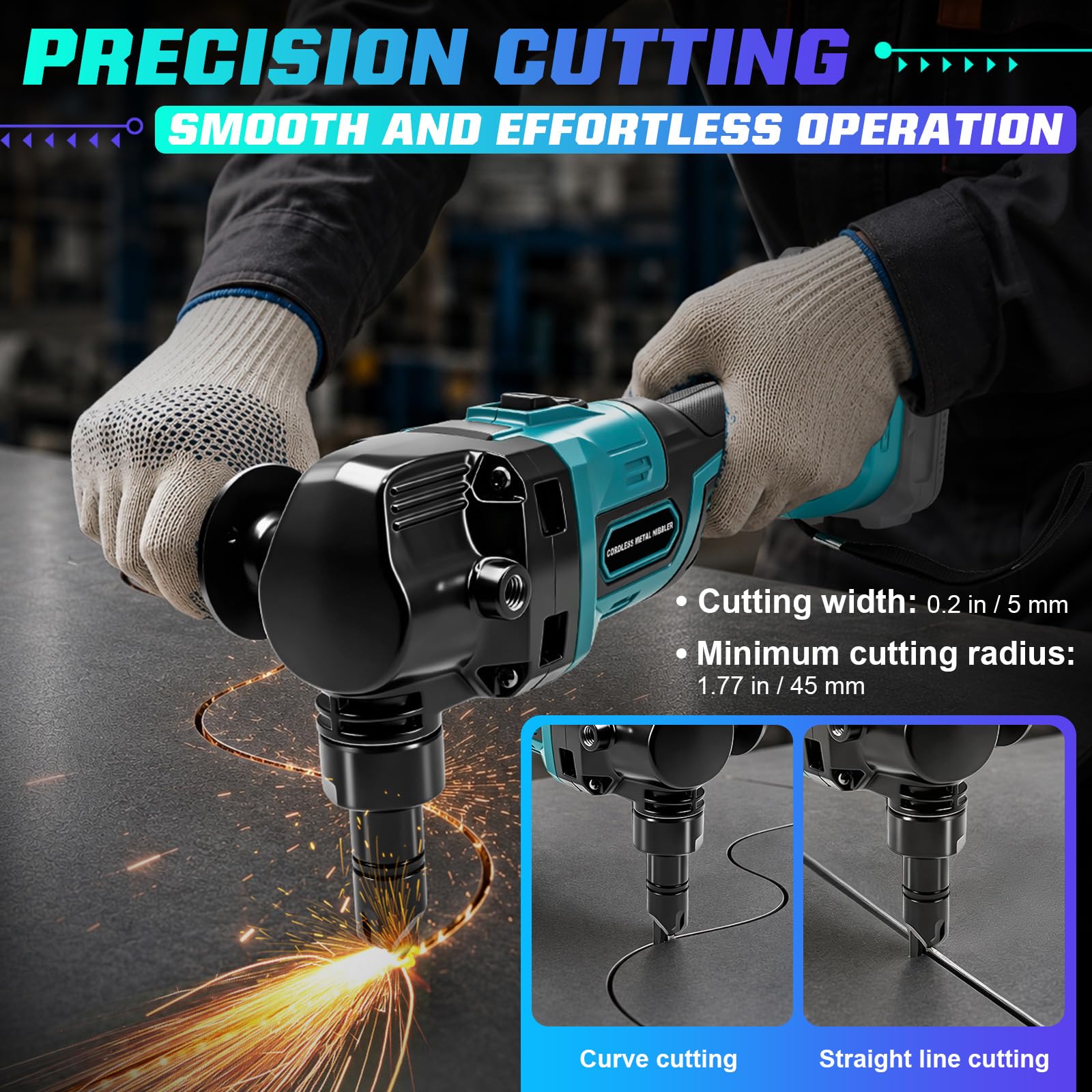 Grignoteuse Électrique Compatible avec Makita 18V, Moteur Brushless