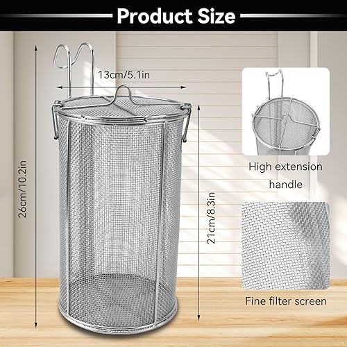 Miniatura 3 de Filtro de especias, diseño de malla de alambre de acero inoxidable, colador de bola de té, mango telescópico plegable, cesta de separación para