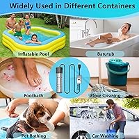 Vista 6 de Calentador de piscina inflable de 2000 W para piscina inflable con termostato, calentador de agua de inmersión para piscina o bañera sobre el suelo
