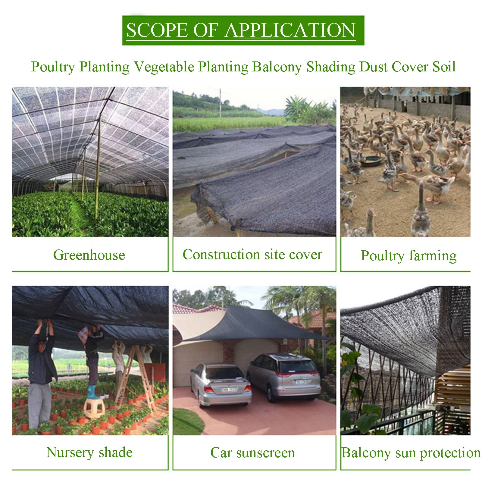 Sun Shade Net With Edge Reinforced And Eyelets In Roll Size 6'x50' 150GS, Us Arket Garden Plastic Fence Netting Privacy Screen - Shade Net And Alla Raschel Price - Foto 10