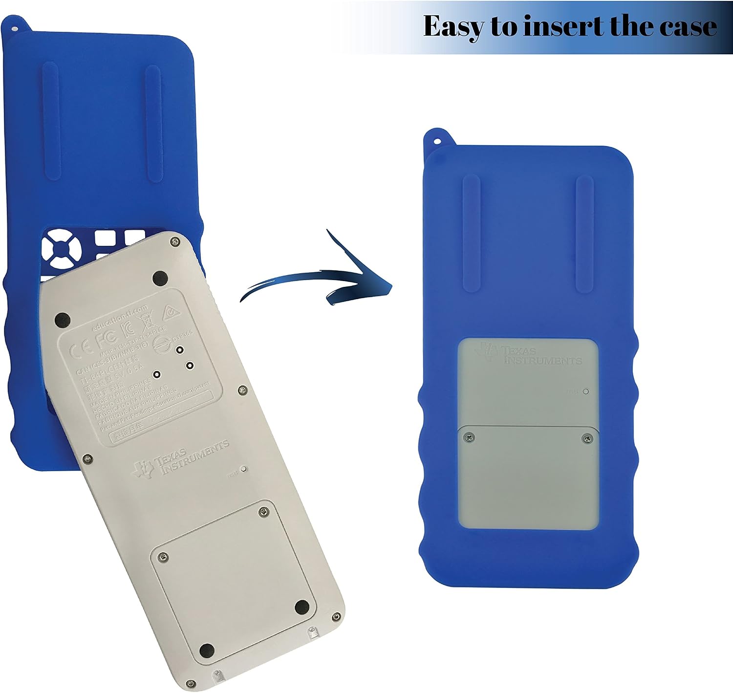 Silicone Case for Ti 84 Plus CE Calculator (Blue) - Cover for Texas Instruments Ti-84 Graphing Calculator - Silicon Skin for Ti84 Plus - Protective & Anti-Scretch Cases - Ti 84 Accessories by Sully