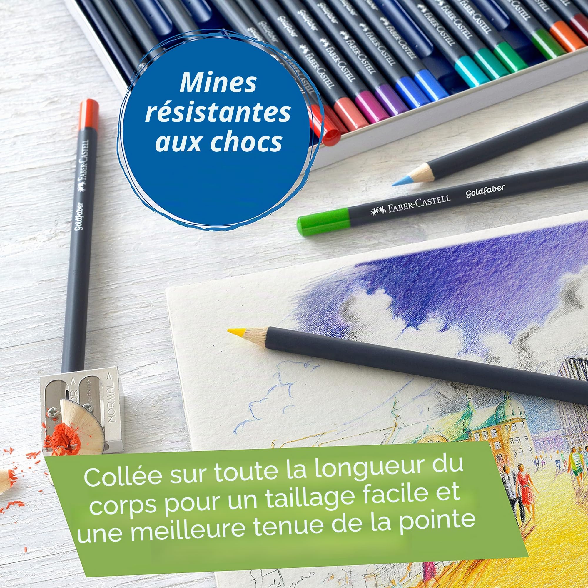 Faber-Castell - Coffret de crayons de couleur Goldfaber, 48 pièces
