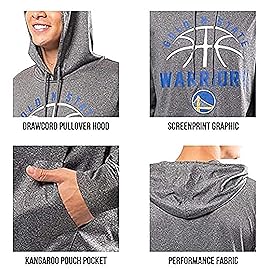 Ultra Game Men\'s NBA Official Super Soft Lightweight Hoodie Sweatshirt, Denver Nuggets, Heather Charcoal , XX-Large