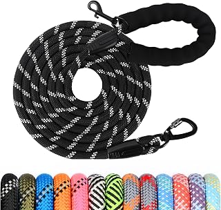 Hundeleine, 1,2 m/1,5 m/2 m/3 m/5 m/10 m/20 m/30 m, mit gepolstertem Robuste Hundeleine, geeignet für das Training und Spazierengehen kleine mittelgroßer und Hunde Abschließbarer Karabine