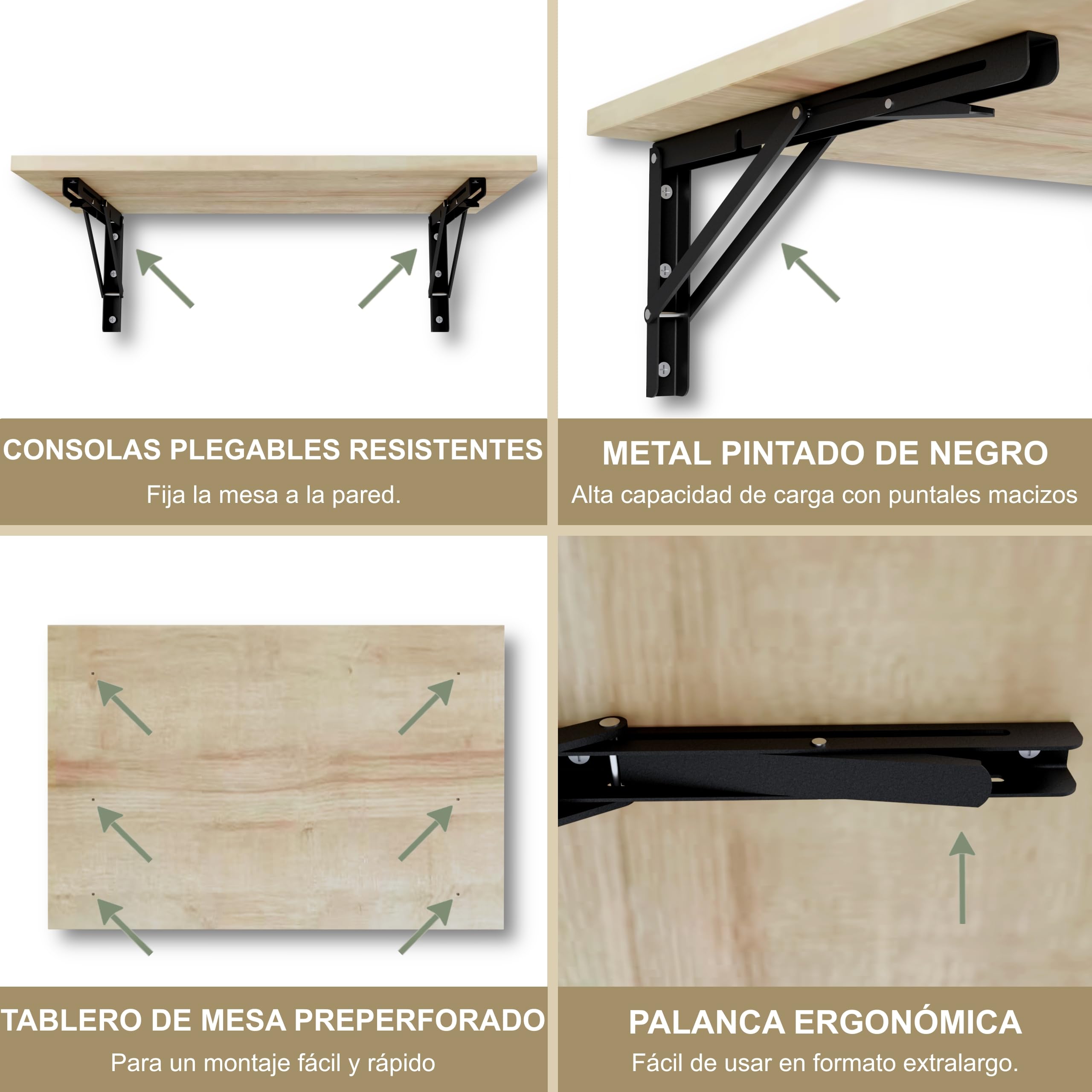 KDR Mesa plegable de pared de 60 x 40 cm, mesa plegable para montaje en pared, mesa de pared que ahorra espacio, mesa de comedor, escritorio y mesa de cocina, ideal para espacios pequeños y oficina en