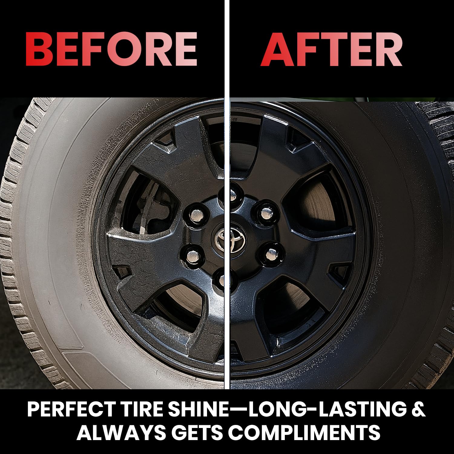 Maxoshine Tyre Polish Spray for Car and Bike | Jet Black Finished Tyre Shiner for Rubber Plastic Parts | Non-Greasy Glossy Long Lasting Black Shine Tyre Dresser (500ml) - Image 5 thumbnail