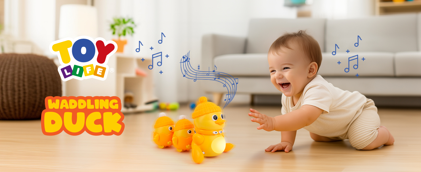 Pato Familiar Tummy Time Con Música Y Luces – Juguete De Gateo Y Persecución Para Bebés De 6 A 12 Meses – Estimulación Sensorial Y Motriz