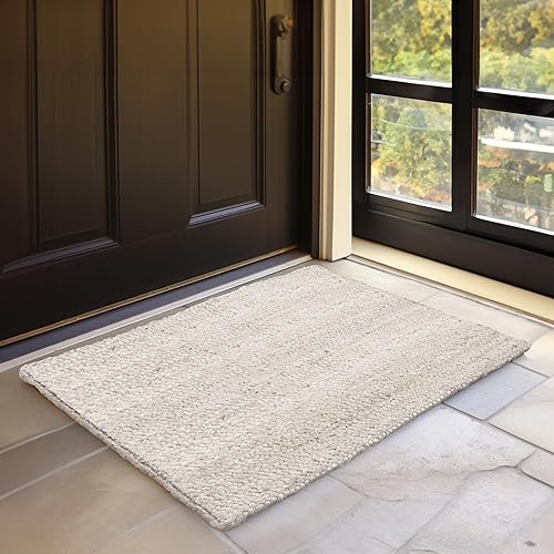 HOMEMONDE Alfombra rectangular de yute de 2.3 x 4 pies, alfombra para sala de estar, cocina, pasillo, entrada, interior y exterior, alfombra