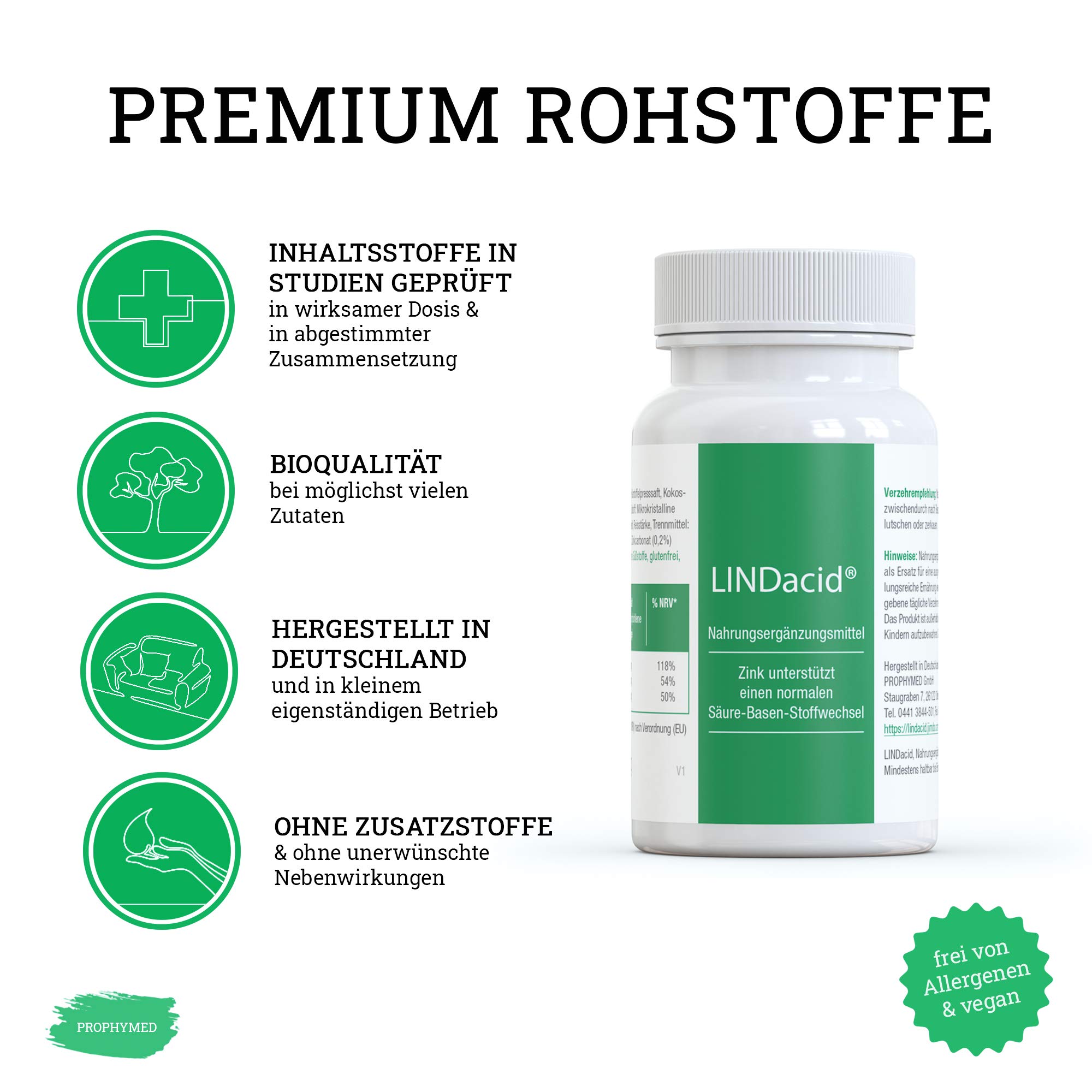 Basentabletten (3x 50 Stück) - mit Calcium, Magnesium & Zink - Speziell das Zink kann für eine gute Säure-Basen-Balance im Körper sorgen - Mit getrocknetem Kartoffelpresssaft - 100% vegan