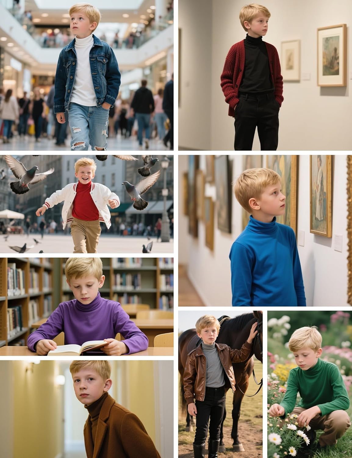 Dreammonkey Boys Turtleneck Long Sleeve Shirt Thermal Turtle Neck Soft Stretch Base Layer Tee for Kids(4T-16Y) - Image 5