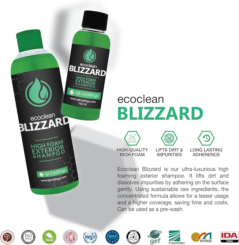 IGL Ecoclean Blizzard High-Foaming Car Shampoo (500ml) Foam Cannon & Bucket Use
