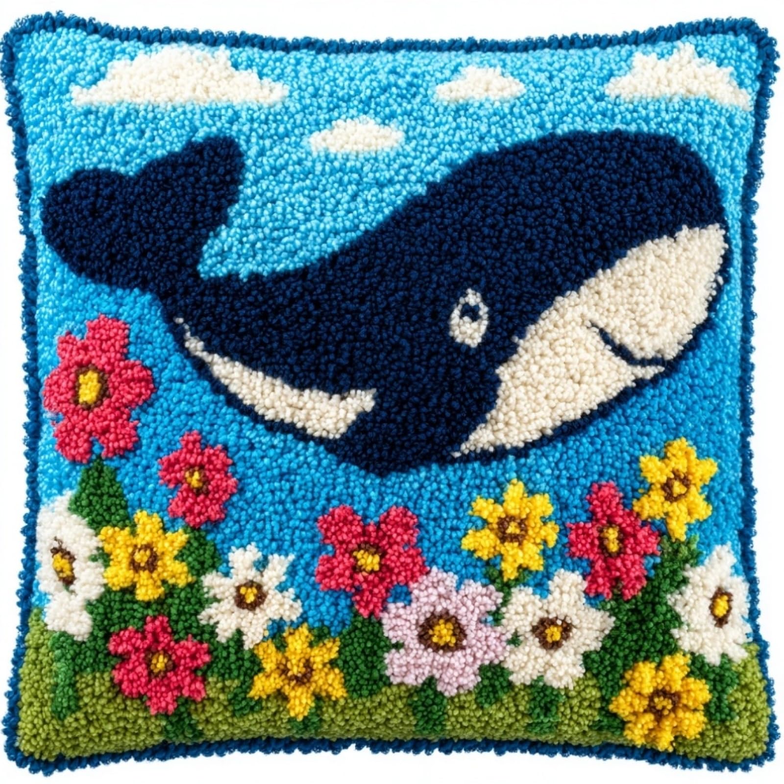 AxiangziK Latch Hook Cushion Kits for Adults,Flowers and Whales