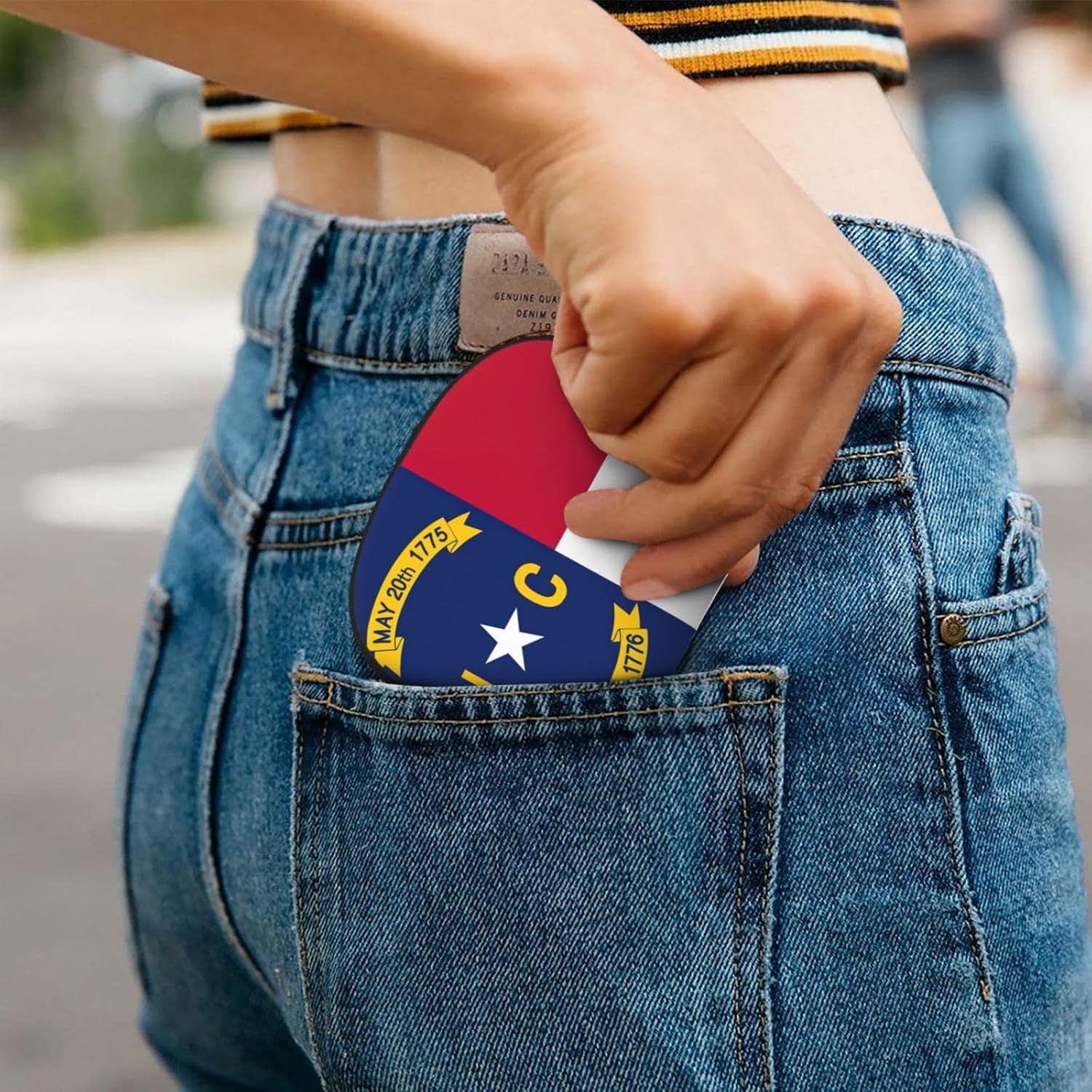 North Carolina state flag print Wallet Credit Cards Holder Business Card Case for Men Women Compact Size for Adults