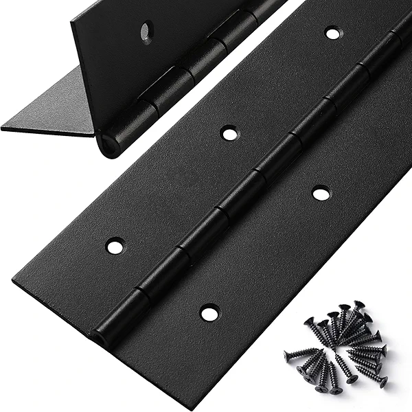 2 Pcs Heavy Duty Piano Hinge 36 Inch x 3 Inch Width, True 0.060'' Thick Stainless Steel Black Piano Hinge for Heavy Duty Cabinet, Door, Toolbox, Wooden Box, Metal Plate, Furniture, Industrial Project
