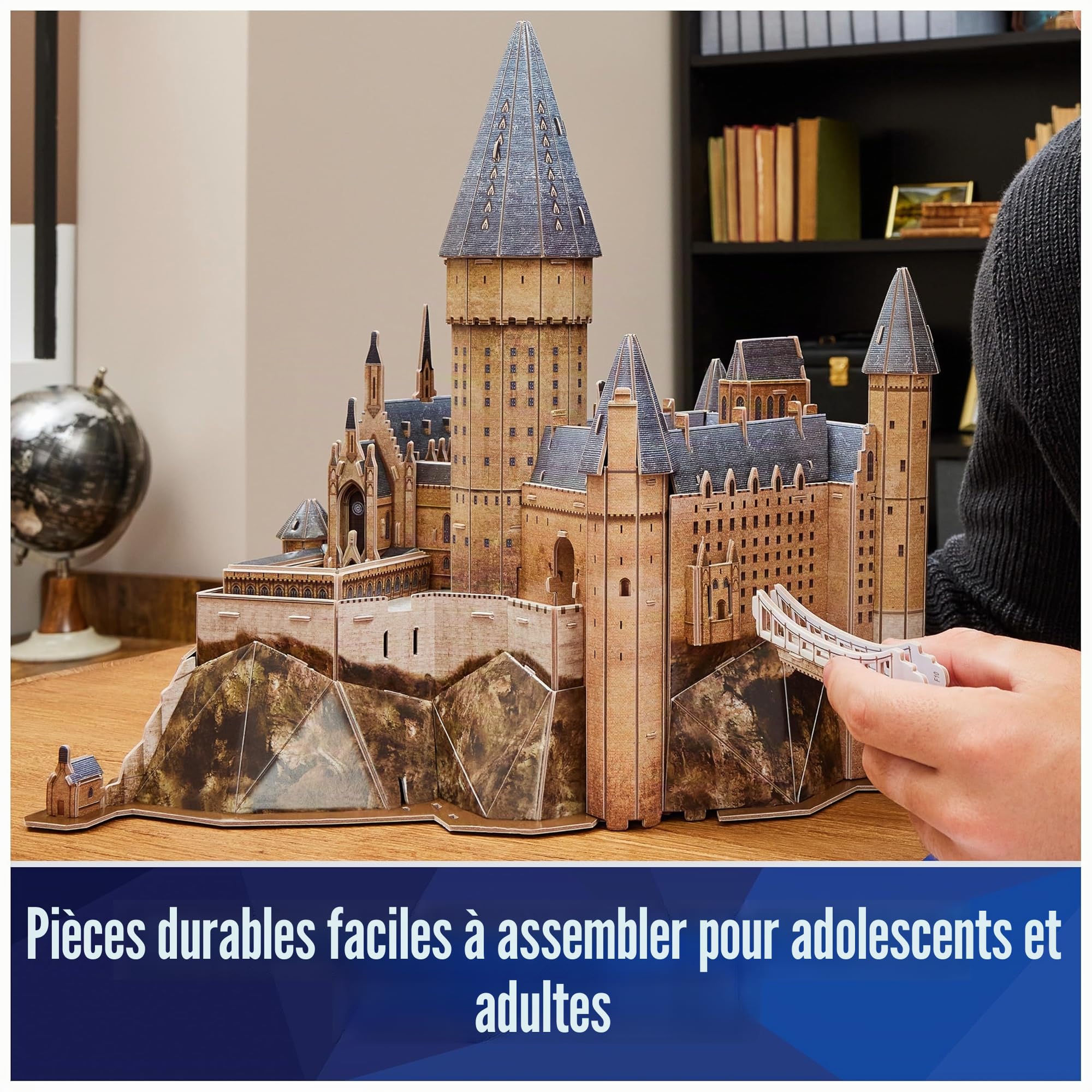 4D Puzzle Kit de Modélisme pour Puzzle 4D Harry Potter, Château de Poudlard de 209 pièces, Décoration de Table Harry Potter, Idée Cadeau, Puzzle de Construction pour Adultes et Garçons, 12+ Ans