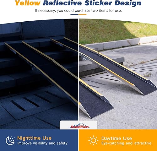 Miniatura 6 de Ruedamann Rampas de carga de aluminio de 71 pulgadas para camionetas, remolques, rampa plegable para motocicleta, capacidad de 600 libras, rampa