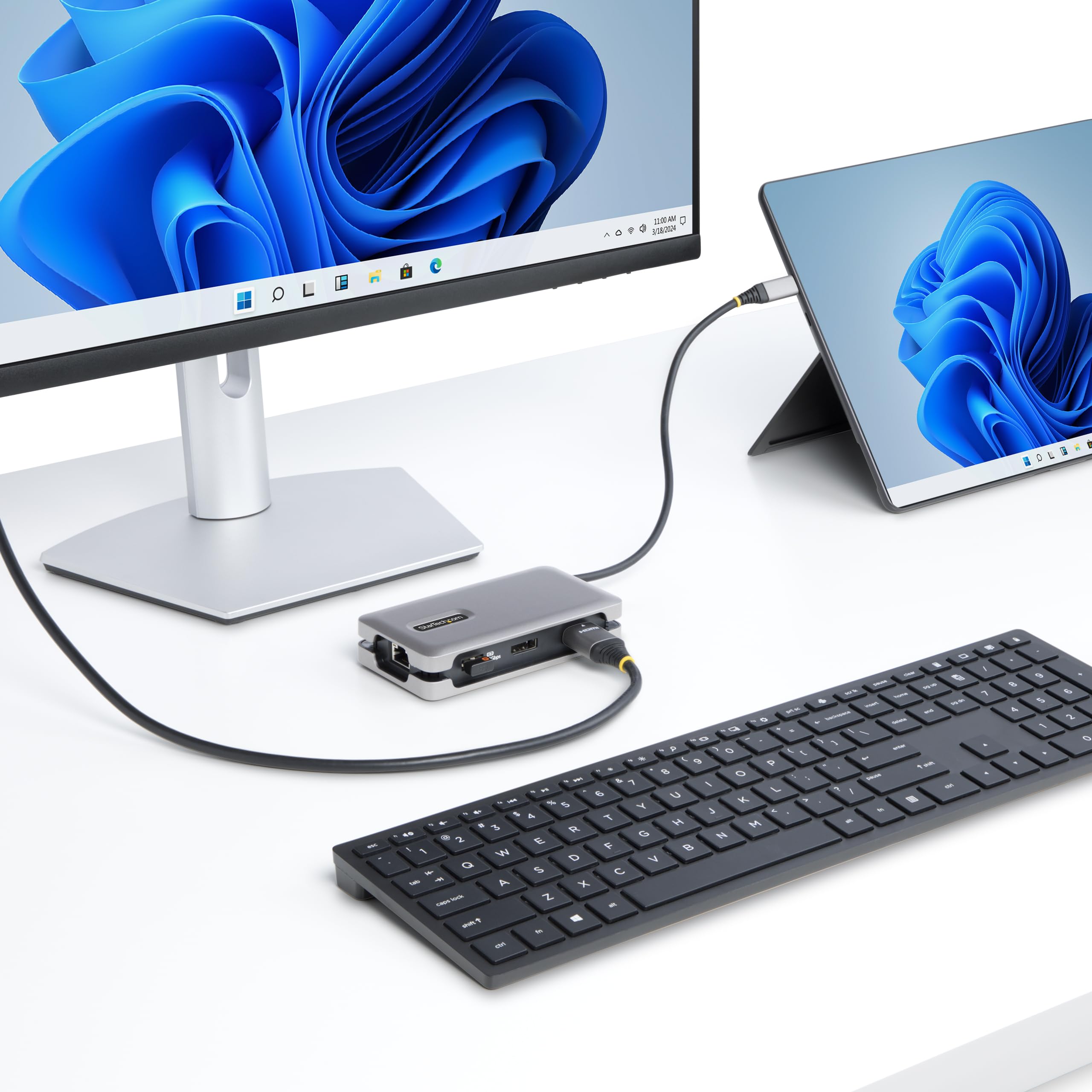 StarTech Docking Station USB-C, HDMI DP 4K 60Hz, Carga 100W, GbE, 30cm | Para MacBook Pro y portátiles Windows, Compatible con USB4 y Thunderbolt 3/4