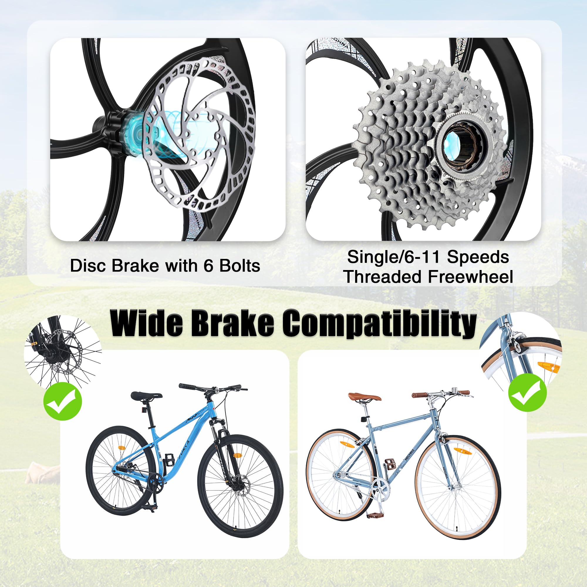 Amazon | MEGHNA (メグナ) 自転車用ホイールセット スポーク5本 軽量
