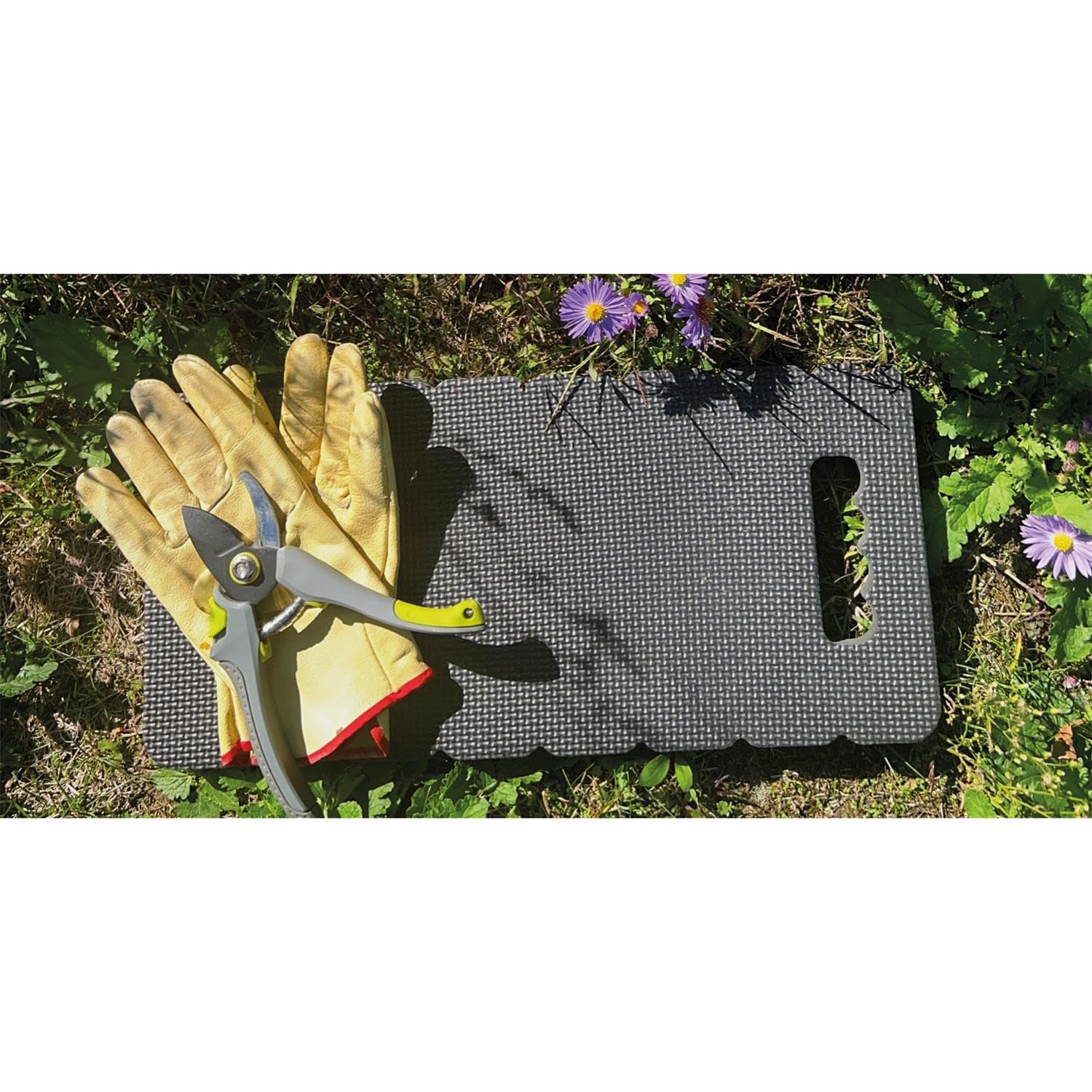 Tapis de genouillère ergonomique - 45 x 21 x 2 cm - Tapis de jardin - Jardinage confortable et durable - Anthracite