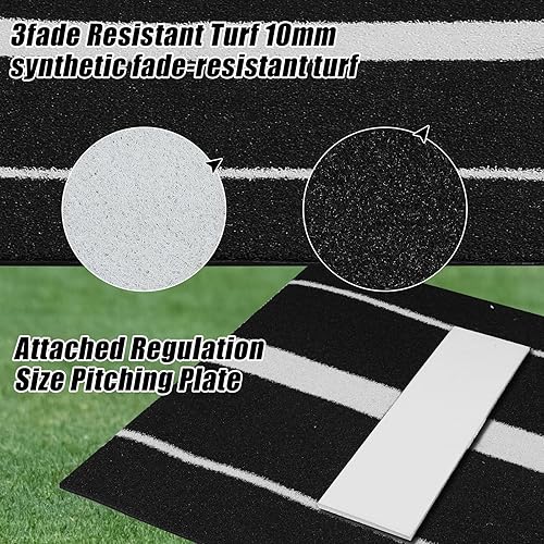 Miniatura 2 de Tinideya Softball Pitching Mat Softball Pitching Rubber Baseball Pitchers Mound Antifade Antislip Pitchers Mound with Pitching Throwing Plate for