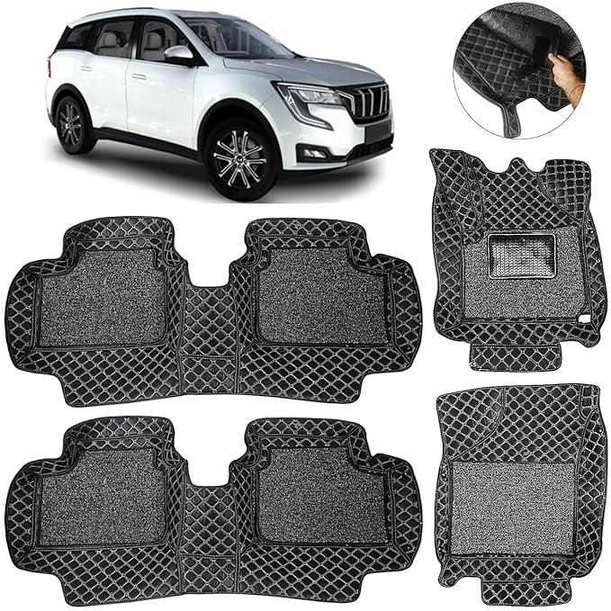 Vahan Expo 7D Car Floor Mats for XUV700 7 Seater 7D Car Mat Floor