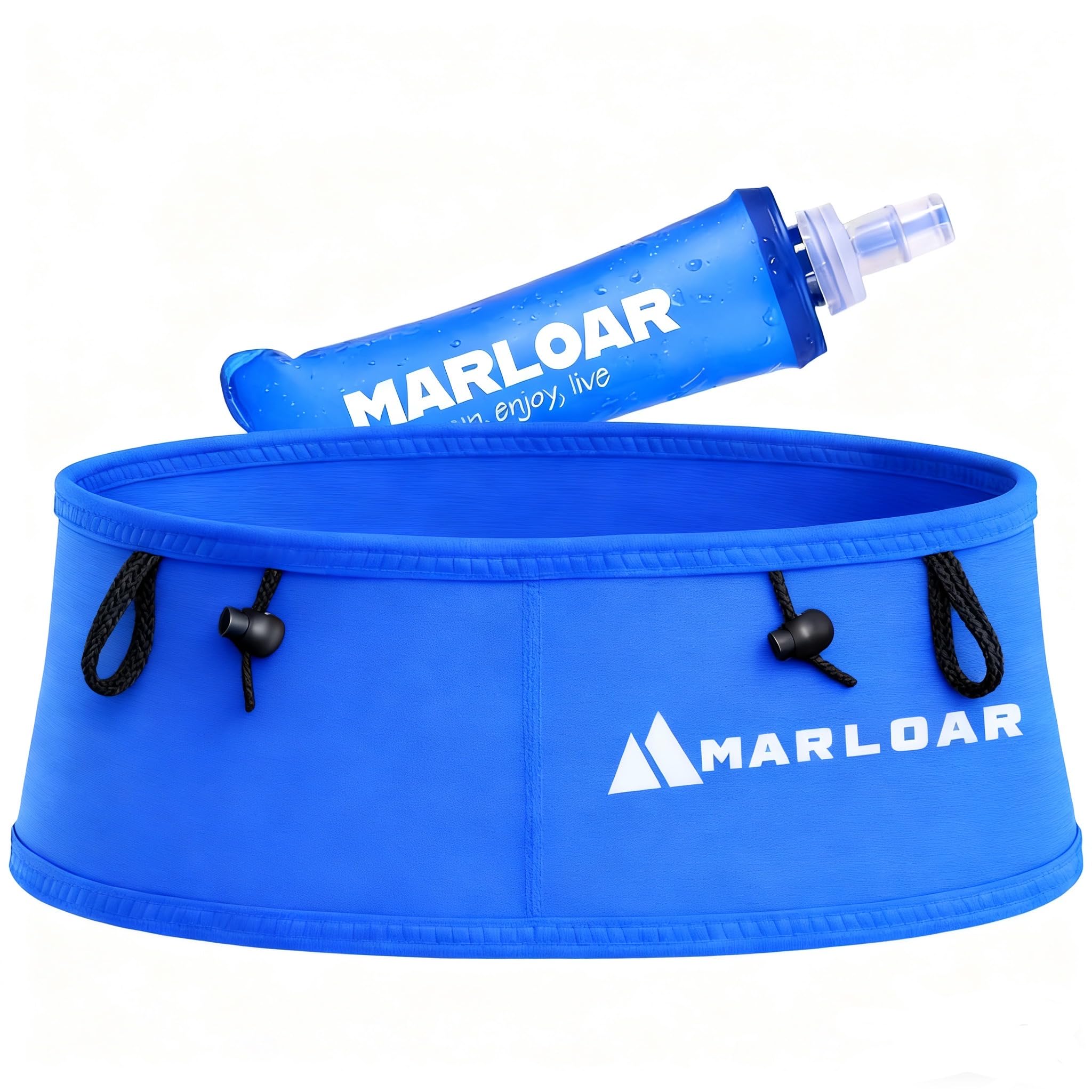MARLOAR Running Belt + Soft Flask 250 ml Gift – Running Belt – Running Belt Includes Running Carrier and Pole Holder Trail Running, Oceanedition, S, Modern