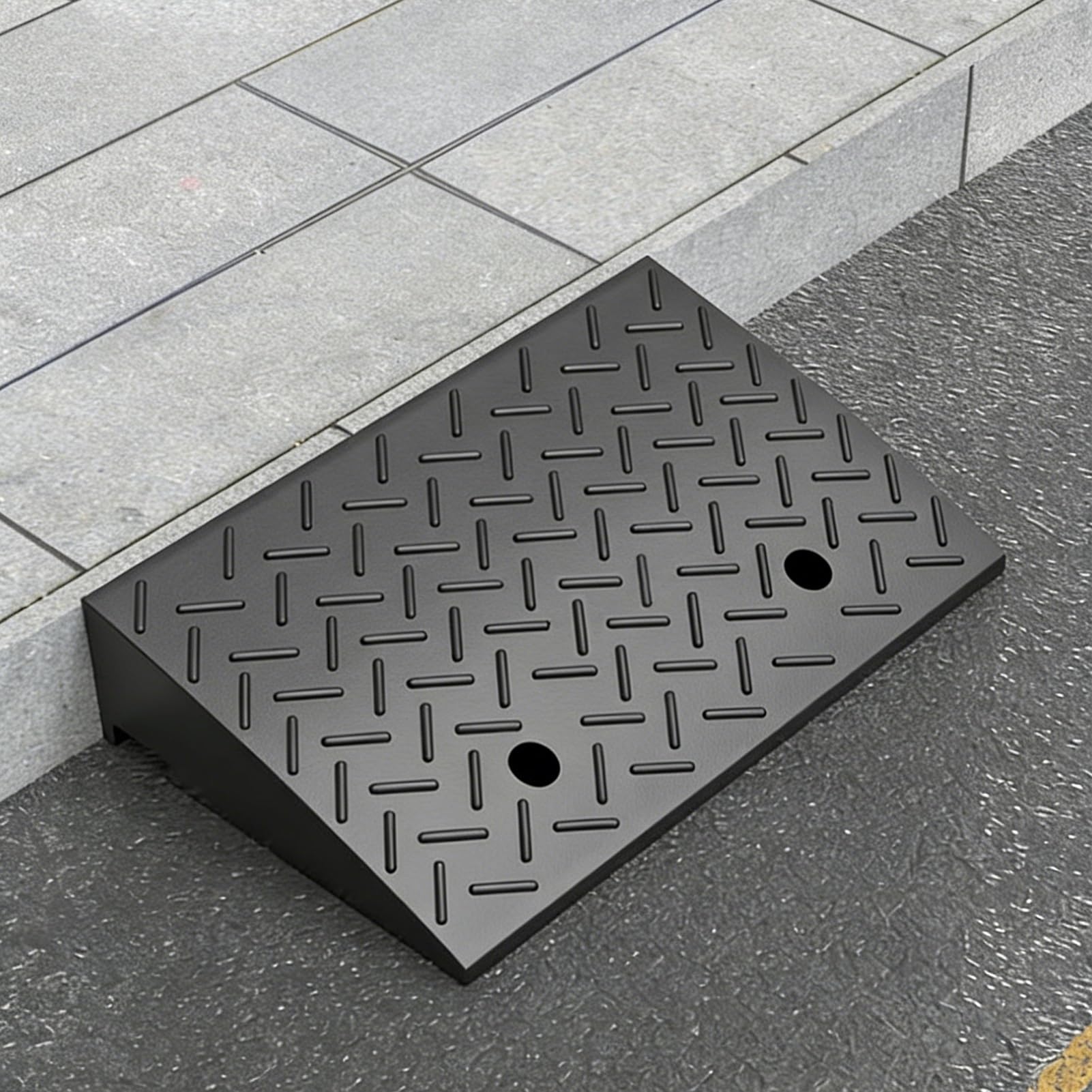 Rampas de Goma para bordillos de 14-19 cm de Altura, rampa de umbral para sillas de Ruedas, Coches, rampa de bordillo Reforzada para Entrada de vehículos/Scooter de Movilidad/puert
