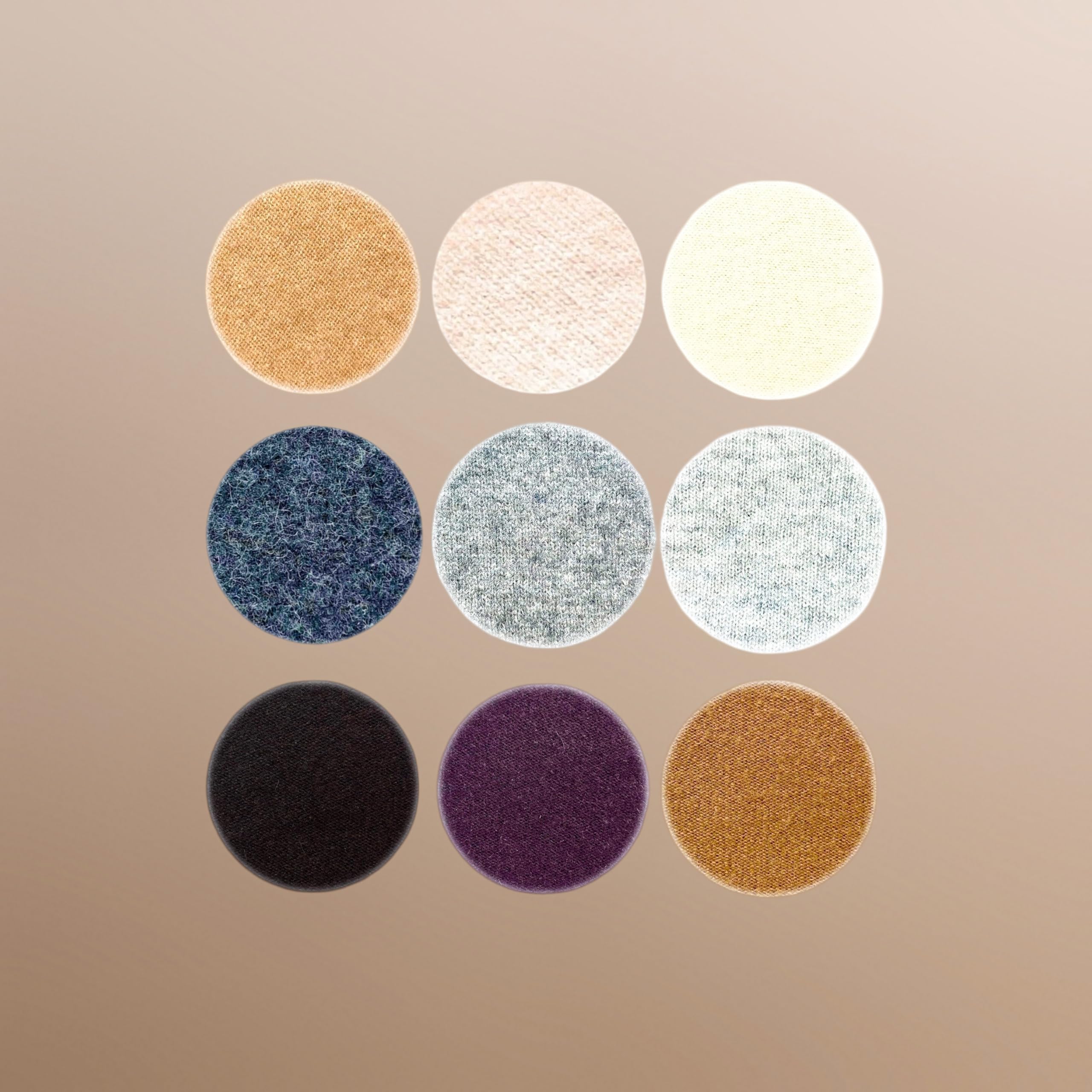 Single 100% Cashmere Circle Elbow Patch – 2,5" Iron-On Patch in Classic Color – Soft Cashmere Repair or Accent for Jackets, Sweaters, and Bags (Tan)