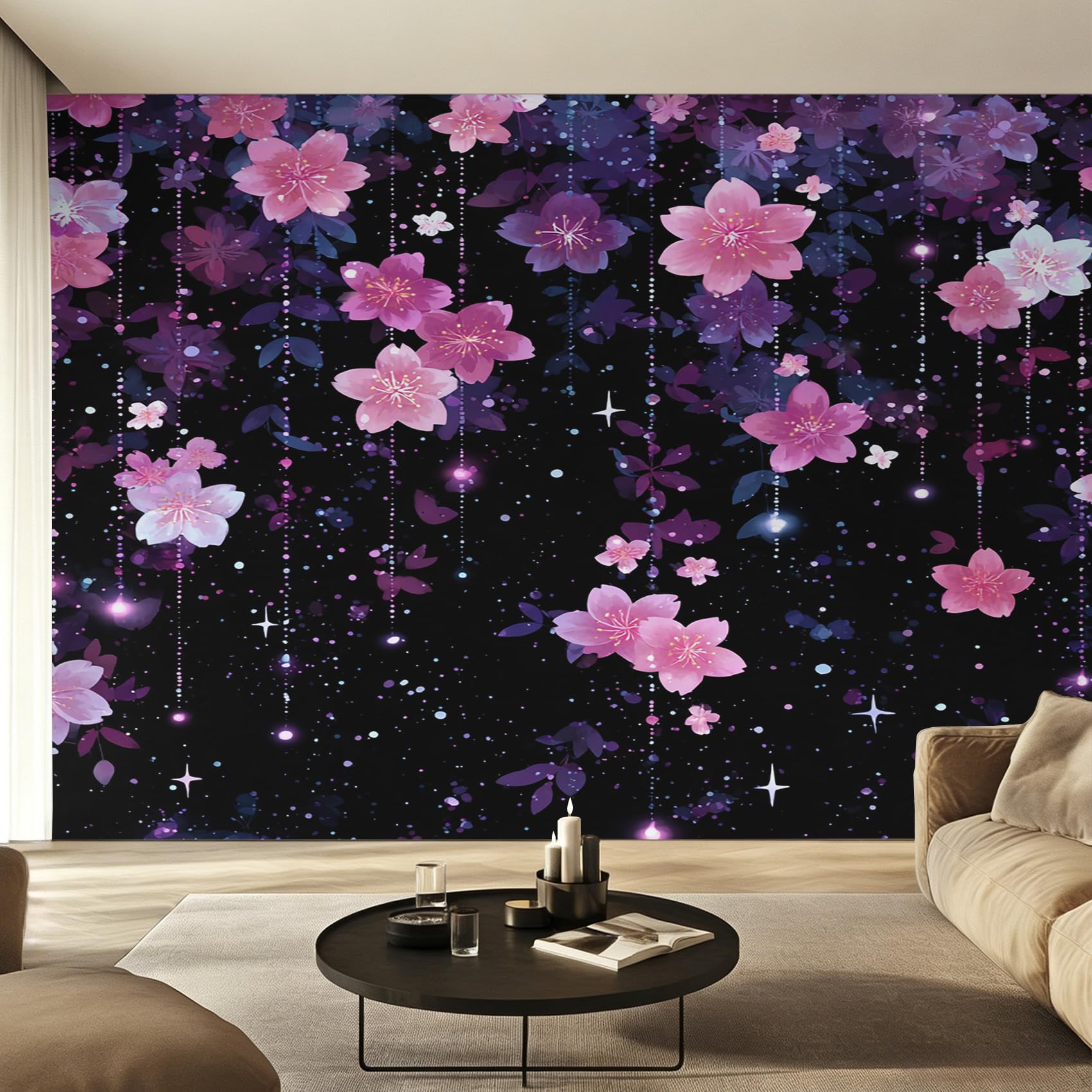 Fresque murale intissé haut de gamme papier peint panoramique fleur de cerisier finition mat grand format