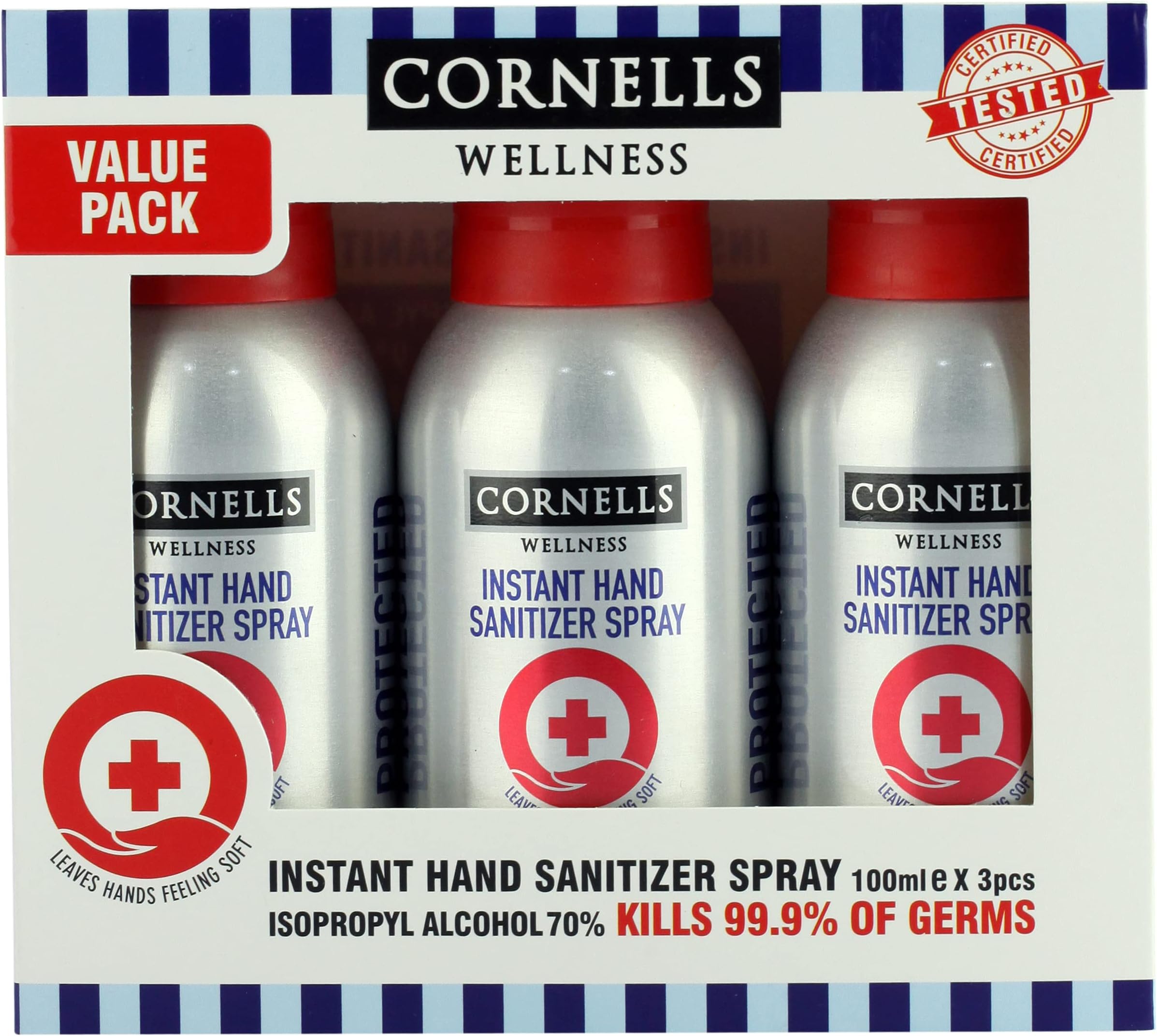 Cornells Hand Sanitizer Spray, 3 X 100 ml '