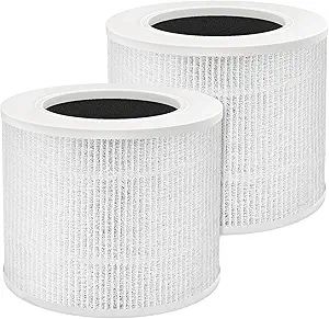Leemone 2 Pack H13 True HEPA Core Mini Replacement Filter for LEVOIT Core Mini Air Purifiers, 3-in-1 HEPA, High-Efficiency Activated Carbon