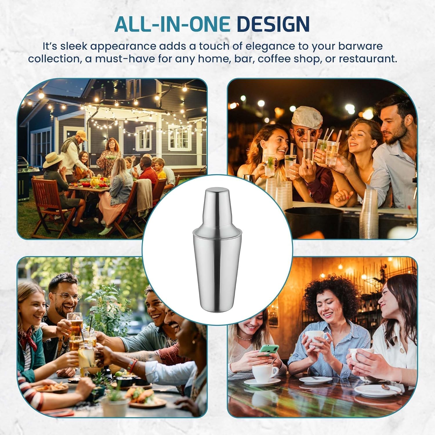 finality Stainless Steel Cocktail Shaker Wine Shaker Mocktail Juices Mixing & Serving Wine Cocktail Bottle Bar Hotel Restaurant Home - Regular (250 ML) - Image 3 thumbnail