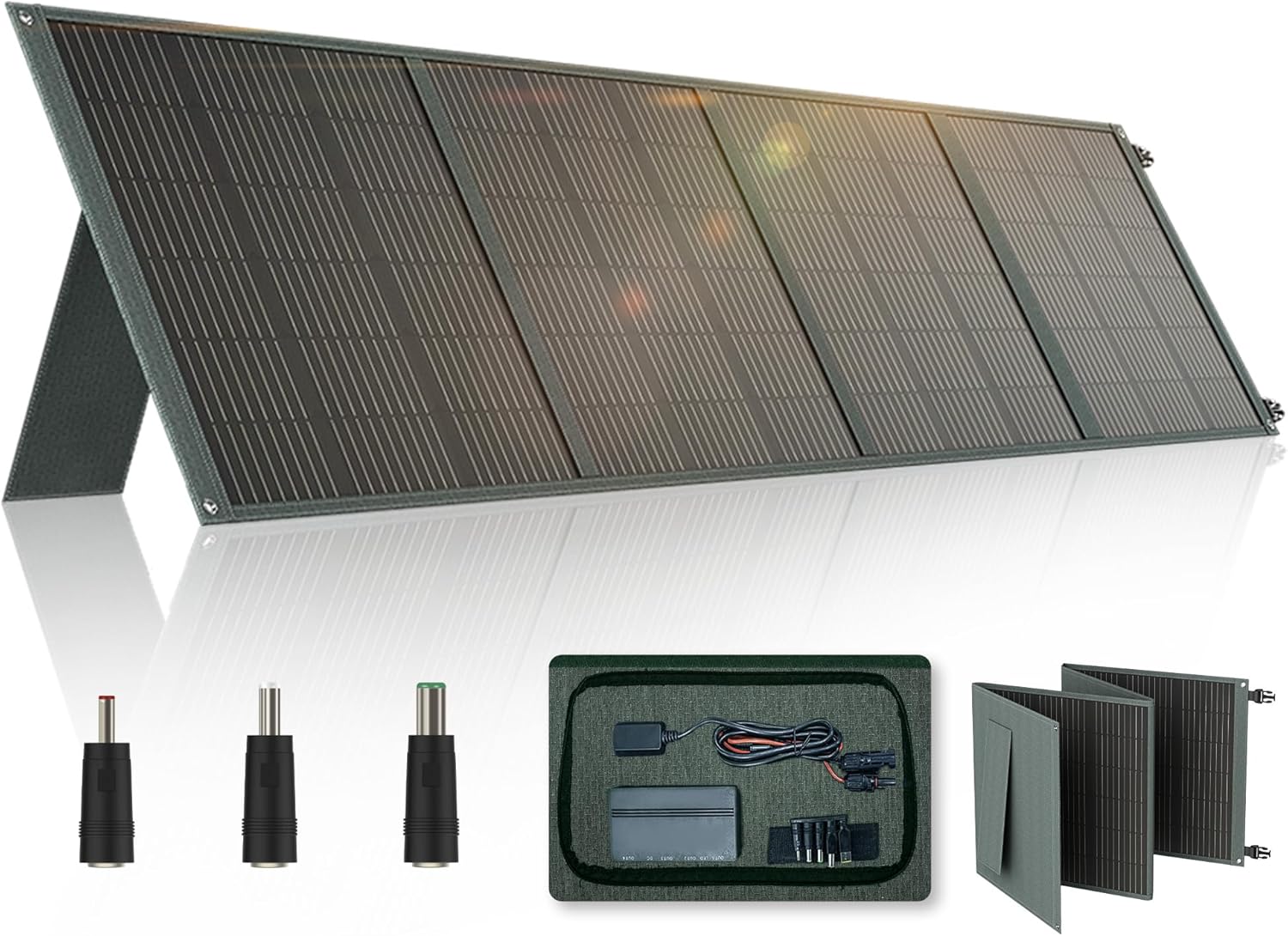 100 watt Flex Solar Panel PWS110 Foldable Portable Power Charger IP65 Waterproof 18V DC & 5V USB Output Compatible for Outdoor Camping RV Travel Off-Grid Small Power Station