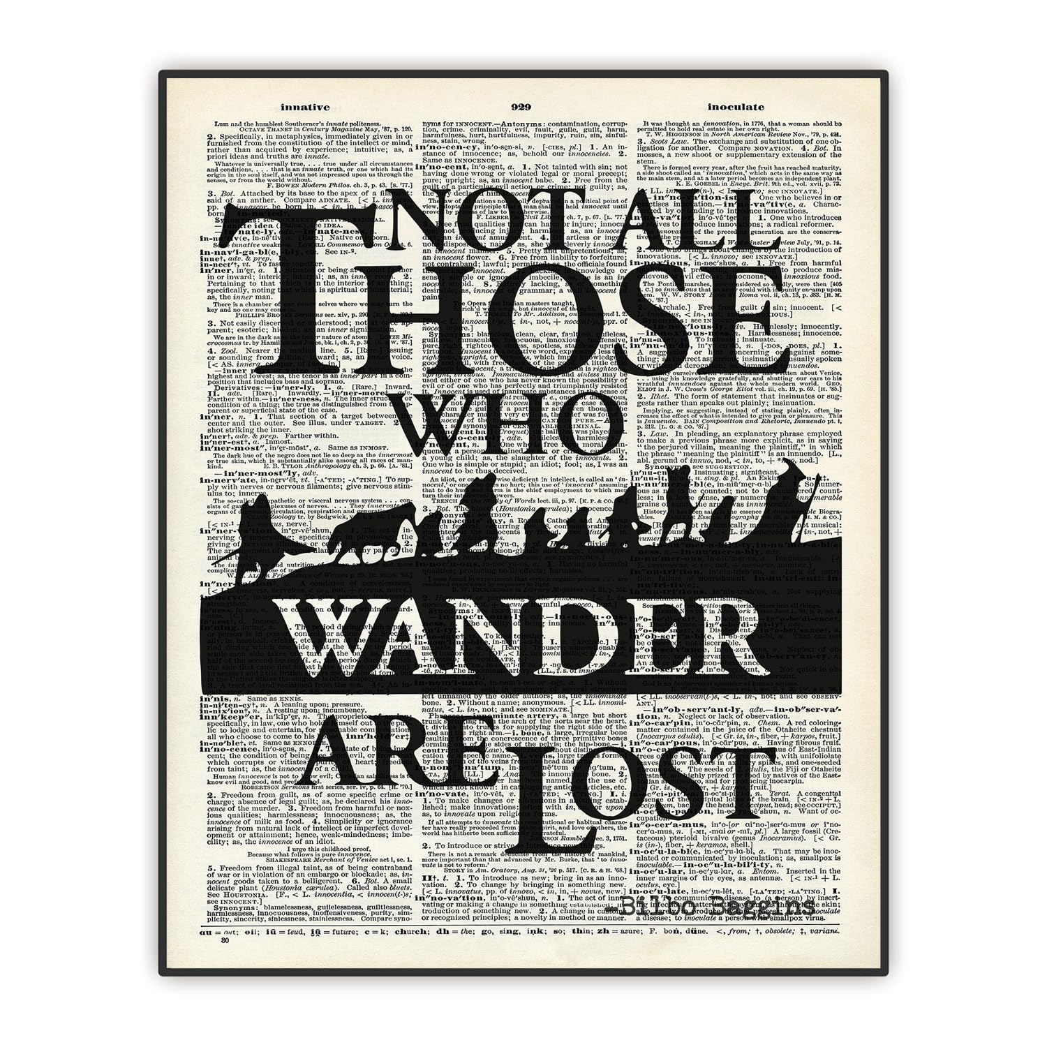 Buffay Lotr Inspirational Quote Not All Those Who Wander Are Lost, Classroom Wall Art, Office Decor, Home lotr Poster, Gift for Tolkien Book Movie