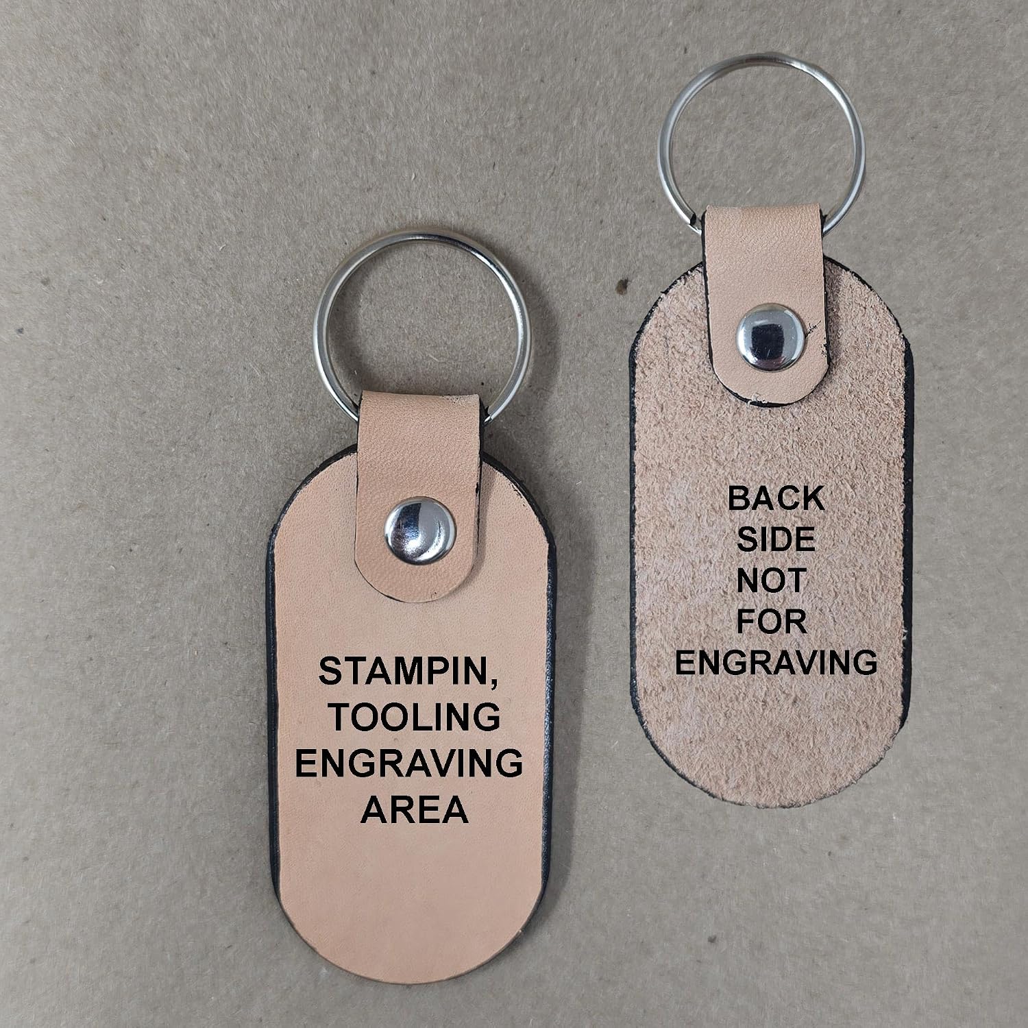Blank Leather Keychains ready to be Personalized | 10 pack Leather Keyrings Blanks | Stamping, Tooling, Embossing, Engraving and Painting ready | Premium Vegetable Tanned Leather